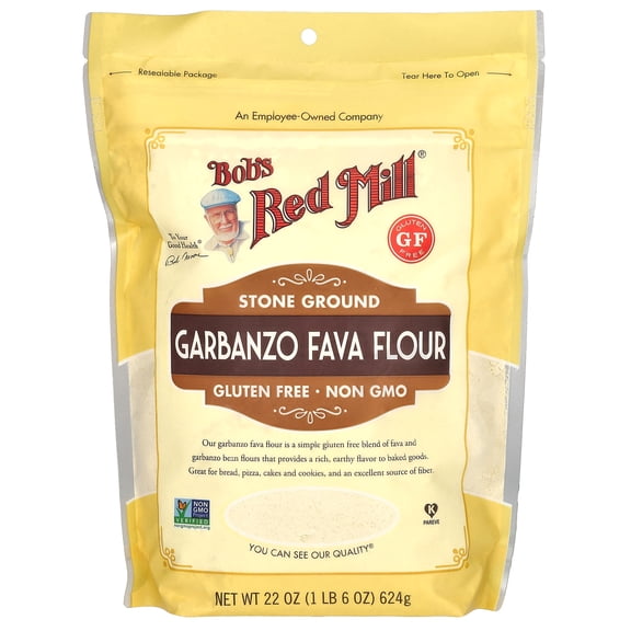 Bob's Red Mill, Gluten Free Garbanzo & Fava Bean Flour, 22 oz