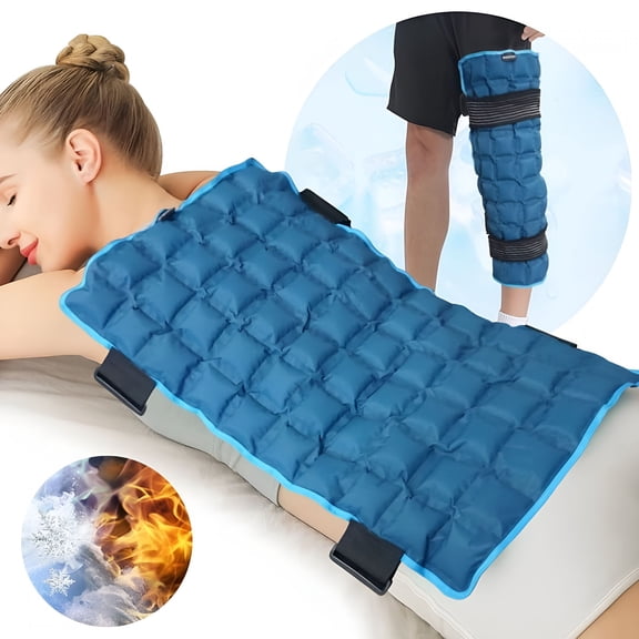 XIRQI Ice Pack Wrap for Back Pain,13x22 Inch Reusable Gel Hot Cold Therapy for Lumbar,Hips,Knee,Shoulder,Legs