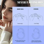 Briana Williams 3PCS Nose Rings Hoops Double Hoop Nose Rings 18G Hinged Conch Piercing Jewelry