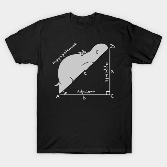 Hypotenuse Hippopotamus Funny Math Pun Geek Teacher Student Humor T Shirt up to 5XL