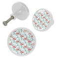 thumbnail image 2 of 4 Pcs Flamingo Knobs for Kitchen Cabinet Cupboard Dresser Bookcase Drawer Pulls Handles Round Home Decor, 2 of 5