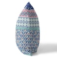 thumbnail image 5 of Flower Castle Patchwork Indoor/Outdoor Pillow in Blue Pink 26x26, 5 of 9
