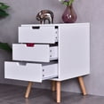 thumbnail image 3 of Costway White Side End Table Nightstand w/ 3 Drawers Mid-Century Accent Wood, 3 of 7