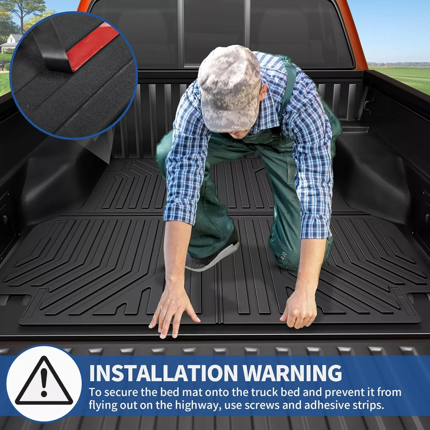 RVNI Truck Bed mat Liner for 2023 2024 2025 Tesla Cybertruck TPE All Weather Protection Heavy Duty Pickup Truck Bed Liner Cybertruck Accessories