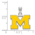 thumbnail image 2 of 925 Sterling Silver Rh-plated LogoArt Michigan (Univ Of) Small Enamel Pendant; for Adults and Teens; for Women and Men, 2 of 2