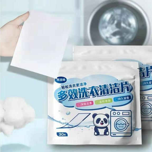 Opvise 30Pcs Washing Sheet Fragrant Multifunctional Cream Fresh Scent Laundry Sheet for Bathroom 30PCS