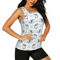 thumbnail image 2 of Wukai Music Shark Print &nbsp;Women's Workout Tank Top Mesh Yoga Shirts Athletic Running Tank Tops Athletic Gym Shirts - XX-Large, 2 of 8