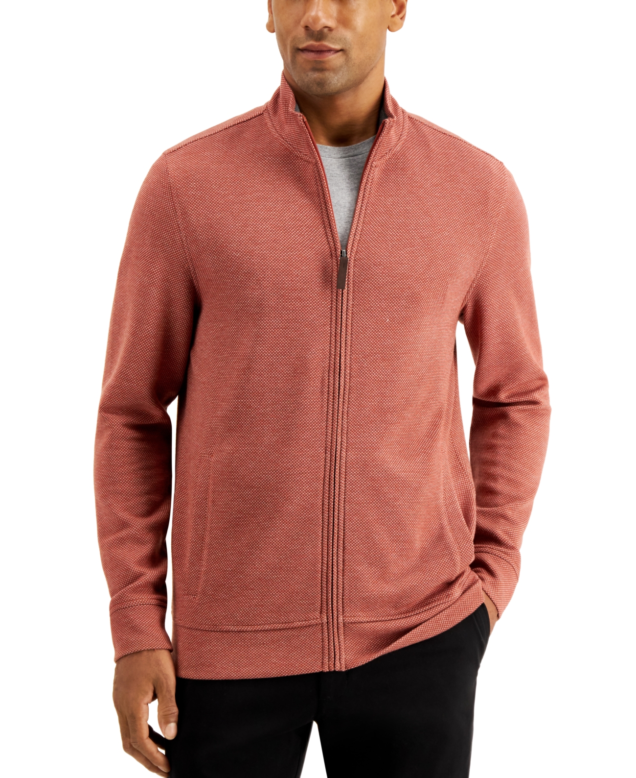 Tasso Elba Mens Sweater Big Birdseye 