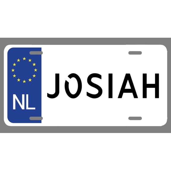Josiah Name Euro Style License Plate Tag Vanity Novelty Metal | UV Printed Metal | 6-Inches By 12-Inches | Car Truck RV Trailer Wall Shop Man Cave | NP1134