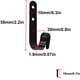 thumbnail image 5 of Percha multiusos de hierro, gancho para toallas de hierro negro con 20 tornillos, gancho de pared negro en forma de J de 10 g de peso para baño, cocina y oficina, 5 of 5