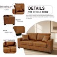 thumbnail image 4 of 69" Modern Loveseat Sofa with Deep Seat & 2 Pillows,PU Fabric Upholstered Sofa Couch for Living Room,Bedroom,Light Brown, 4 of 6