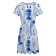 thumbnail image 4 of Santorini, Greece Sundress Short Sleeve Dress Summer Women Clothes Dress for Women Dresses, 4 of 7