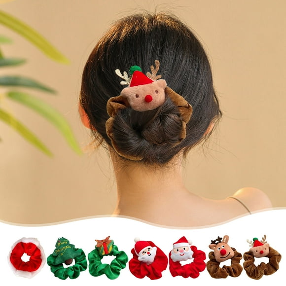 Oefntac Économies Décorations de Noël Arbre de Noël Père Noël Corde Élastique Accessoires Cheveux Poupée Mignonne Corde de Tête