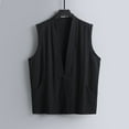 thumbnail image 2 of JTieacloth Mens Big Tall Shirts Men's Summer Sleeveless Vest Linen Pan Buckle Blouse, 2 of 3