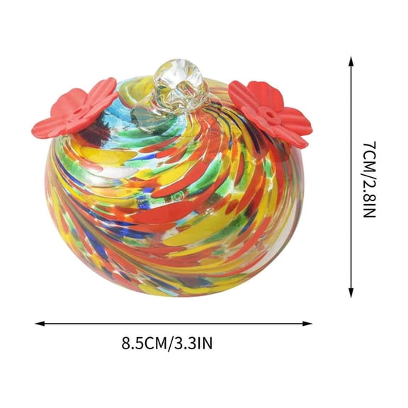 MUAXDA Blown Glass Hummingbird Feeder for Outdoors Hanging, Small Hummingbird Feeder with Flower Feeding Ports, Bird Feeder for Outside Garden Backyard Decor, Gifts for Women Mom