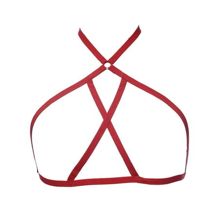 

Toma Lingerie Erogenous Premium Material Impressive Romantic Air Strappy Firmness Mysterious Unique Design Fashion Women Harness Bra red