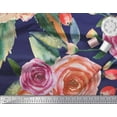 thumbnail image 3 of Soimoi Tissu Viscose Georgette Imprimé Feuilles & Roses Tissu au Mètre 42 Pouces de Large, 3 of 3
