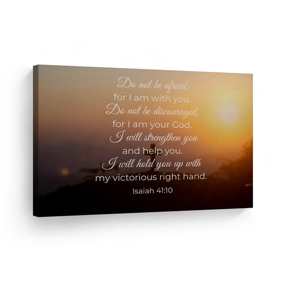 Smile Art Design Scripture Bible Verse Wall Art Canvas Print Isaiah 41:10 Do Not Be Afraid, for I am with You Jesus God Lord Christ Pray Cross Religious Christian Gift - 30x40