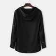 thumbnail image 4 of Men‘S Baggy Cotton Linen Solid Button Plus Size Long Sleeve Hooded Shirts Tops, 4 of 6