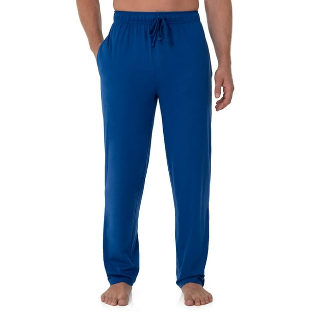 Pantalón para dormir de punto Fruit of the Loom para hombre, color azul M