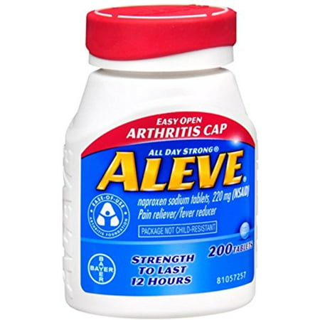 Aleve Pain Reliever Fever Reducer Easy-Open Cap -- 220 mg - 200 (Best Fever Reducer For 1 Year Old)