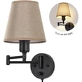 thumbnail image 3 of TUOREN Dimmable 2-Light Brown Patio Plug-in Wall Sconces (2 Count), 3 of 3