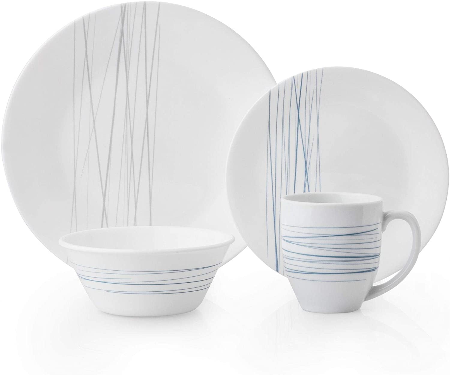 Corelle 16Piece Vitrelle Glass Sand/ Sky Chip and Break Resistant