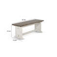 thumbnail image 4 of Pemberly Row 48" Side Dining Bench with Plank Style Seat in Off White and Brown, 4 of 9