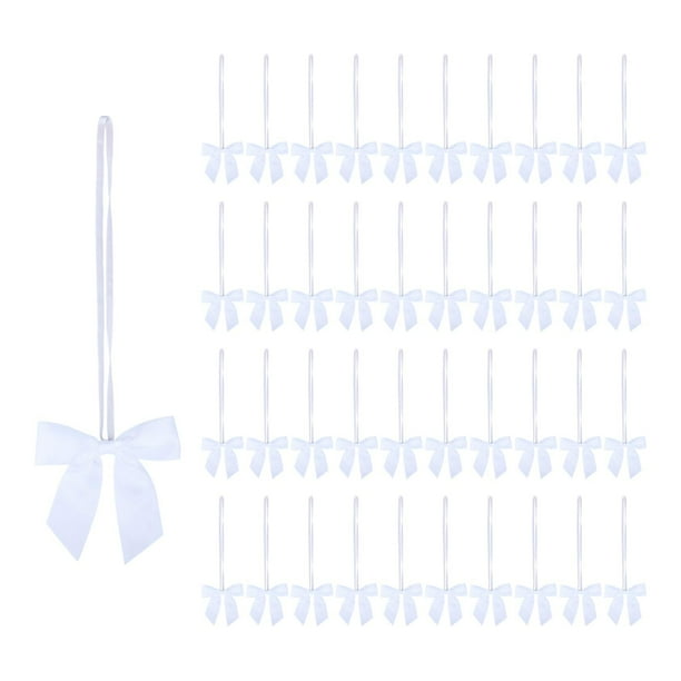 Lazos decorativos Meseey, 50 unidades, lazos elásticos blancos de 5 pulgadas