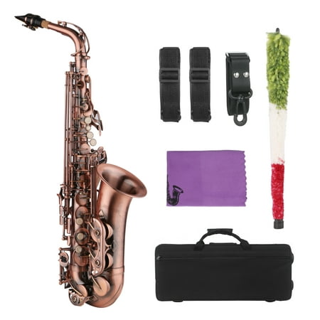 ammoon Saxophone Rouge E-Plat Laiton Matériau avec Étui de