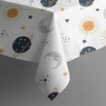 thumbnail image 5 of White Cosmic Pattern Square Tablecloth,Waterproof Square Table Cover,Wipeable Spillproof Washable Table Cover for Home Kitchen Party Decor 42"X42"(107x107cm), 5 of 6