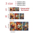 thumbnail image 4 of Sports Wall Art Set of 3, Retro Basketball Rugby Football Baseball Canvas Prints, Graffiti Style Print Artwork Ball Painting Wall Decor for Boys Bedroom Game Room Living Room Home Decor, 4 of 6