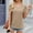 Khaki, variant on Itsame Short T-Shirt Sleeved Womens Solid Color Casual Shirt Tops Fashionable Solid Color Round Neck Blouses Green Size M