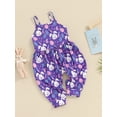thumbnail image 2 of Bagilaanoe Toddler Baby Girl Easter Jumpsuit Sleeveless Print Romper Pleated Overalls 1T 2T 3T 4T 5T 6T Kids Long Pants Summer Clothes, 2 of 8