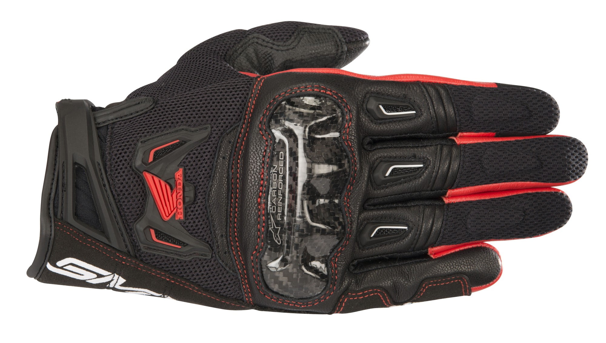 Motorcycle gloves Smx-2 Air Carbon V2 Glove Black Red Alpinestars