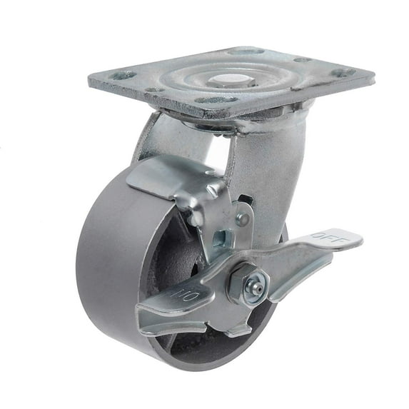 SY America Heavy Duty Steel Caster Iron Wheel 5"x2" Swivel Top Plate Caster High Capacity Total 4400lbs