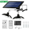 thumbnail image 5 of Podofo Outdoor Indoor Solar Shed Light 60LED Dimmable Solar Pendant Light IP65 Waterproof with 9.84FT Cord Remote for Garden Courtyard Barn Balcony Corridor Gazebo, 5 of 8
