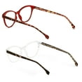 thumbnail image 4 of 2 Pairs Women 2 Tone Oval Tortoise Temple Optical Frame Fashion Reading Glasses Reader - ZT102 +1.00, 4 of 5