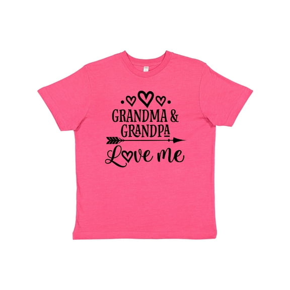 Inktastic Grandma Grandpa Love Me Arrow Youth T-Shirt