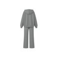 thumbnail image 5 of Zynoxe Womens Sweat Suits 2 Piece Set Zip Up Drawstring Hooded Sweatshirt & Wide Leg Pants Versatile Solid Color Casual Tracksuit Set Fashionable Vacation Outfits for Women with Pockets Gray S, 5 of 10