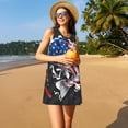 thumbnail image 3 of Honeii Largemouth Bass Fish in USA Print Women's Sleeveless Dress, Loose Fit Casual Dress for Women, Summer Fashion Dress, 3 of 7