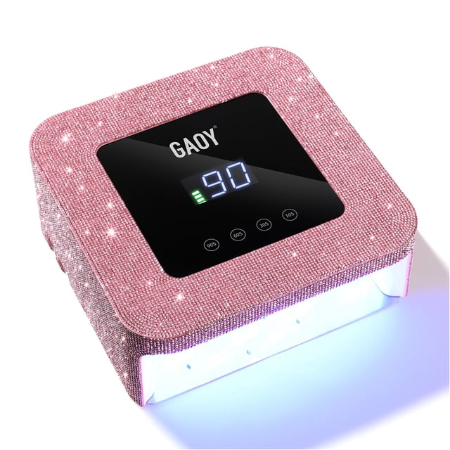 Lámpara LED UV para uñas GAOY, inalámbrica, recargable, con 4 temporizadores, rosa