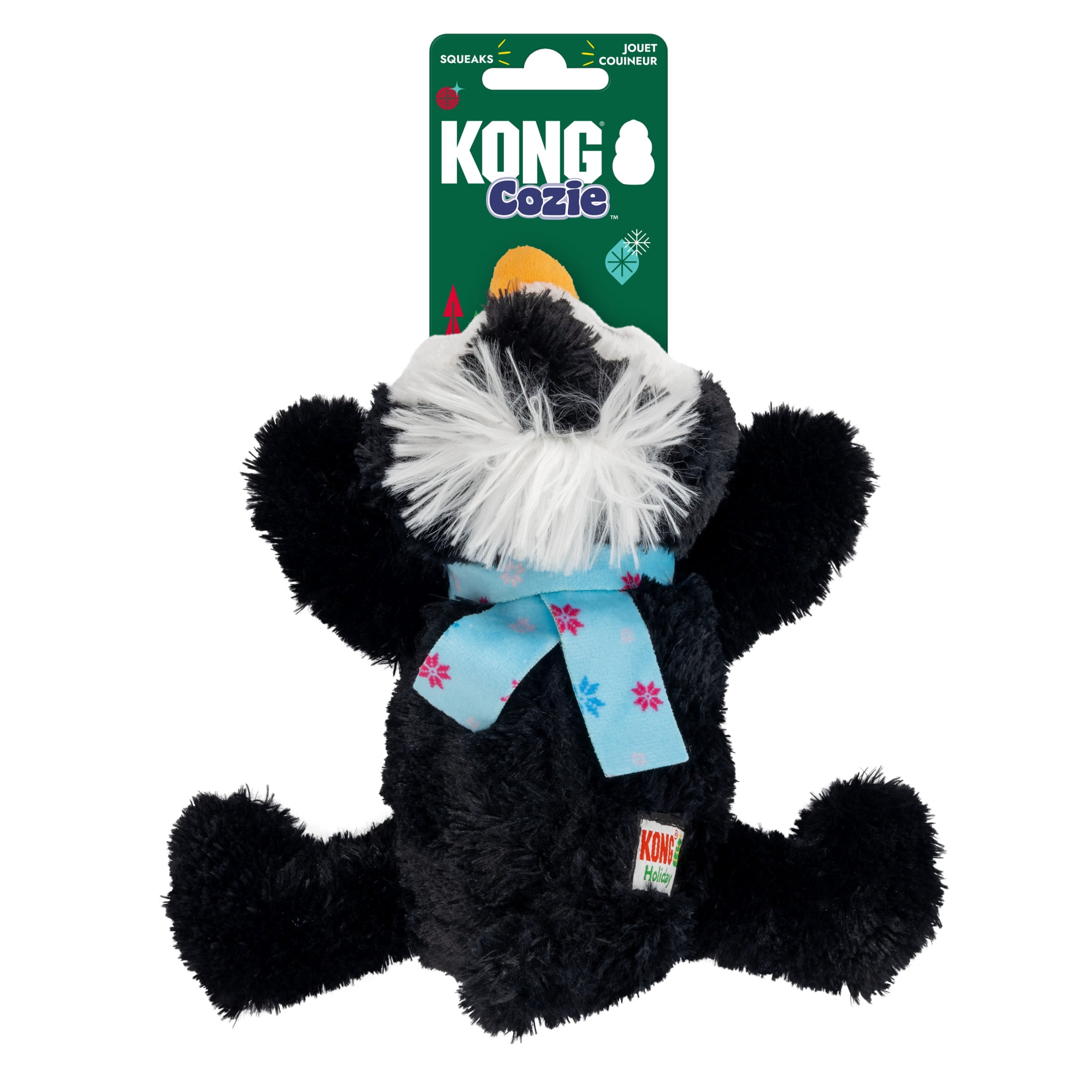 KONG® Holiday Cozie™ Dog Toy, Penguin, Black, Medium
