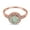 Rose Gold Silver, variant on Halo Art Deco Natural Green Amethyst Prasiolite Ring CZ 925 Sterling Silver Size 9