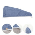 thumbnail image 3 of Unique Bargains 1 Pc Water-absorbent Double Layer Hair Towel for Bathroom Blue Gray Coral Fleece, 3 of 5