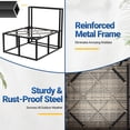 thumbnail image 3 of 14-Piece Outdoor Patio Furniture Set with Rocking Swivel Chair, Wicker Rattan Sectional Sofa Conversation Set with 55,000 BTU Fire Pit Table, Backyard Furniture,Dark Grey, 3 of 15