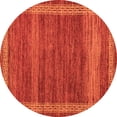 thumbnail image 1 of Ahgly Company Indoor Round Abstract Orange Modern Area Rugs, 3' Round, 1 of 4