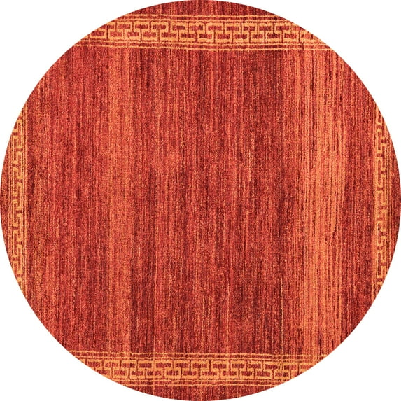 Ahgly Company Indoor Round Abstract Orange Modern Area Rugs, 3' Round