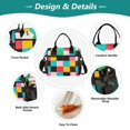 thumbnail image 3 of FORMRS Insulated Lunch Bag for Work School Unisex Large Capacity Cooler with Shoulder Strap, Blue Checkered Pattern, 3 of 6