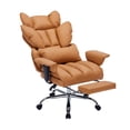 thumbnail image 4 of Ergonomic High-Back Executive Office Chair with Footrest – PU Leather, Adjustable Backrest, Swivel Lumbar Support, 250KG Capacity, 4 of 8
